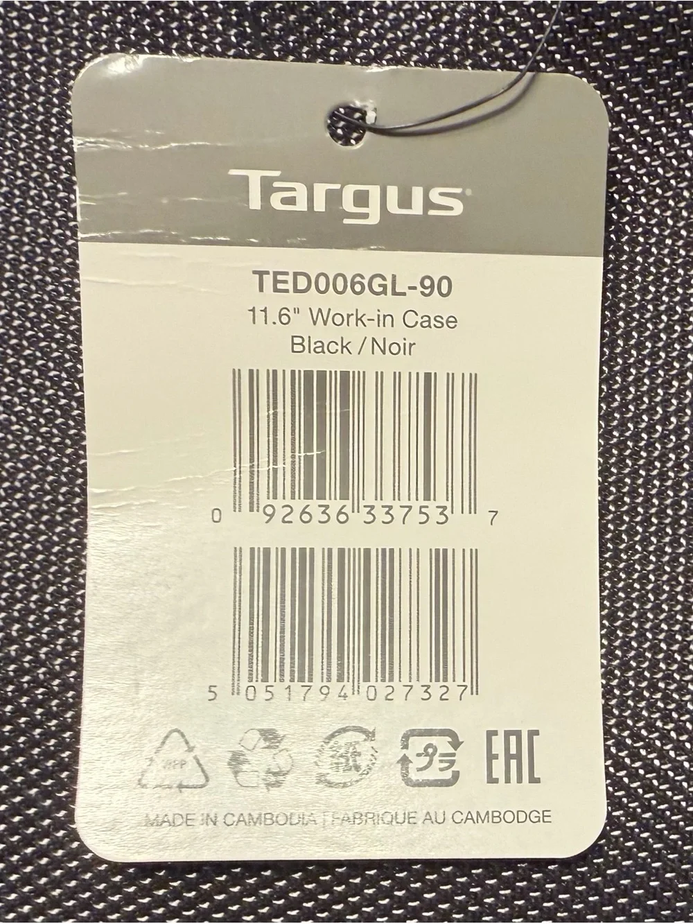 Targus 11.6” Work-in Laptop Case TED006GL-90 NWT